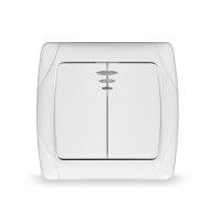 Выключатель 2-кл. СП Маргарита 10А IP20 с подсветкой бел. UNIVersal М0123