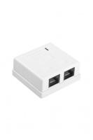 Розетка компьютерная 2-м ОП SB1-2-8P8C-C5e-WH RJ45 (8P8C) кат.5E Dual IDC Hyperline 430234