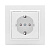 Розетка 1-м СП Минск 16А IP20 с заземл. защ. шторки бел. Basic EKF ERR16-028-100