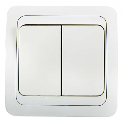 Выключатель 2-кл. СП Classico 2023 10А IP20 бел. ASD / IN HOME 4680005959860