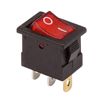 Выключатель клавишный 12В 15А (3с) ON-OFF красн. с подсветкой Mini (RWB-206-1; SC-768) Rexant 36-2170