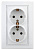 Розетка 2-м СП Plano 1-205-01 16А IP20 250В 2х2P+E Schuko бел. Intro Б0053915