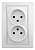 Розетка 2-м СП Plano 1-204-01 16А IP20 250В 2х2P бел. Intro Б0053904