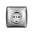 Розетка 1-м СП Маргарита 16А IP20 с заземл. серебр. UNIVersal М0028-S