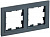 Рамка 2-м BRITE РУ-2-БрГ графит IEK BR-M22-K53