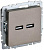 Розетка BRITE USB A+A 3.1А РЮ10-1-БрШ шампань IEK BR-U21-D31-K37