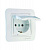 Розетка 1-м СП Lillium 16А IP20 без заземл. с крышкой бел./бел. Makel 70029
