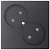 Розетка 2-м СП Simon 24 16А IP20 2х2P без защ. шторок механизм графит Simon 2450457-038