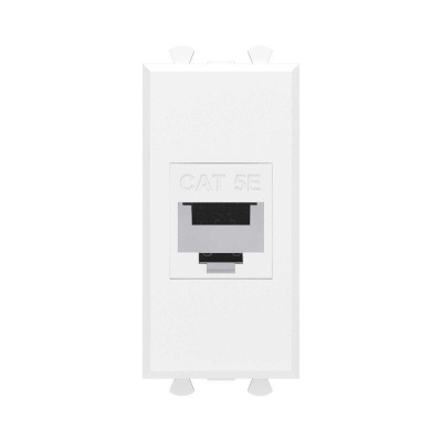 Розетка компьютерная 1мод. Avanti "Белое облако" RJ45 кат.5E без шторок модульная механизм DKC 4400661